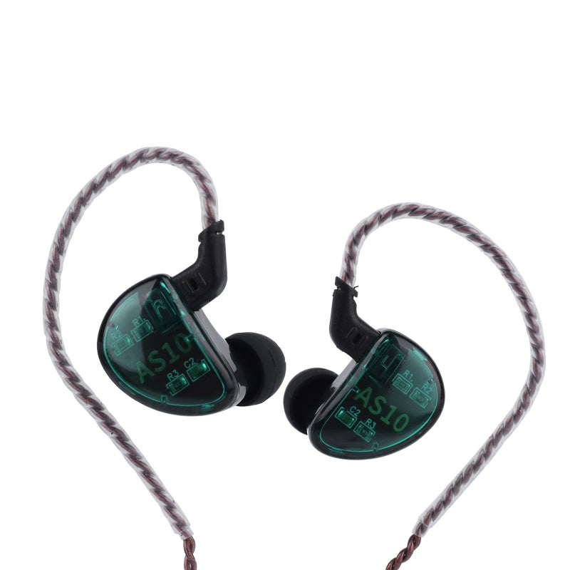 Linsoul KZ AS10 5BA HiFi Stereo in-Ear Earphone High Resolution Earbud Headphone with 0.75mm 2 pin Cable, Five Balanced Armature Drivers, Noise Cancelling(Without Mic, Cyan) - Image 3